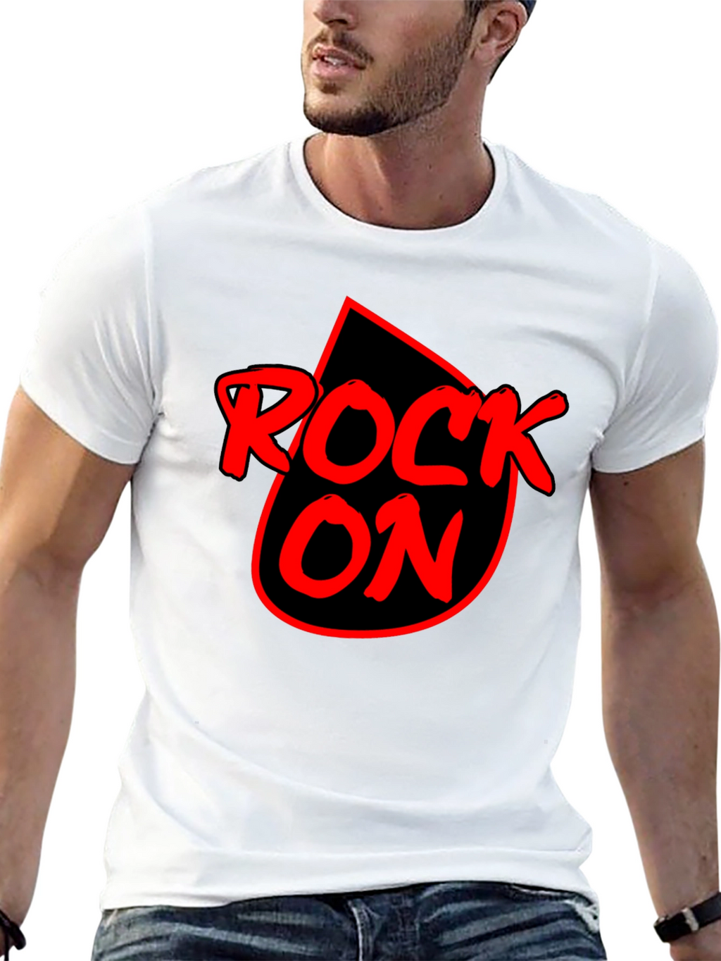 Rock On Graphic T-Shirt - Black Cotton Tee