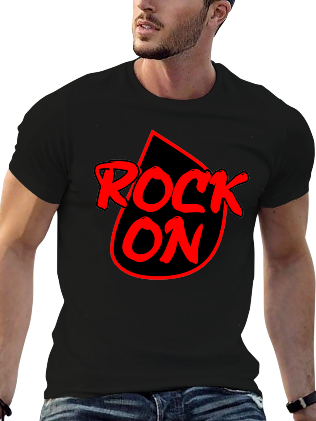 Rock On Graphic T-Shirt - Black Cotton Tee