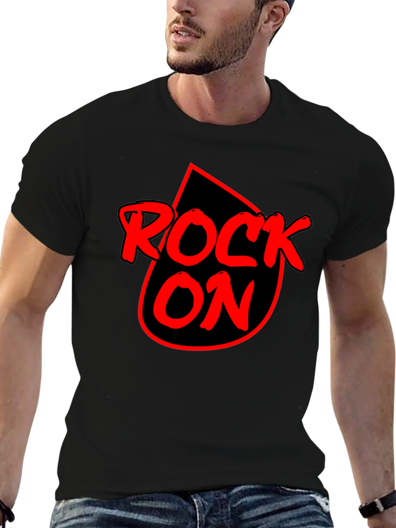 Rock On Graphic T-Shirt - Black Cotton Tee