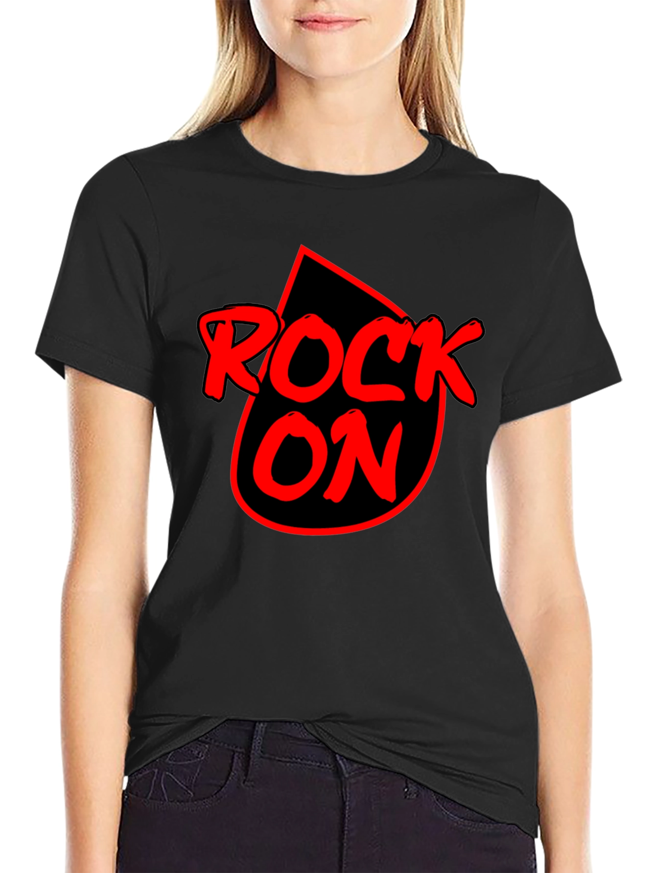 Rock On Graphic T-Shirt - Black Cotton Tee