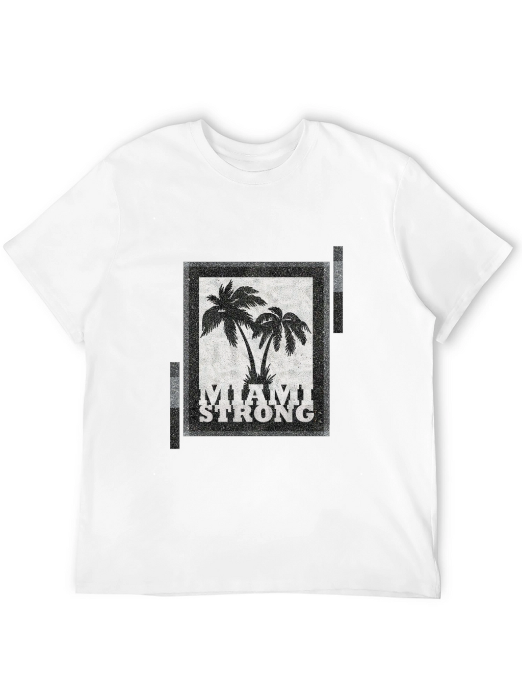 Miami Strong Graphic T-Shirt Palm Tree Design Crew Neck