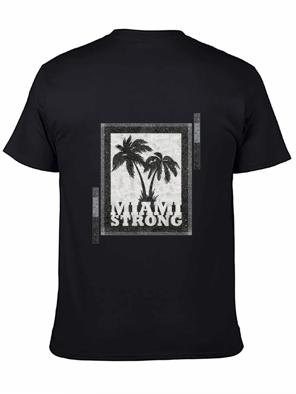 Miami Strong Graphic T-Shirt Palm Tree Design Crew Neck