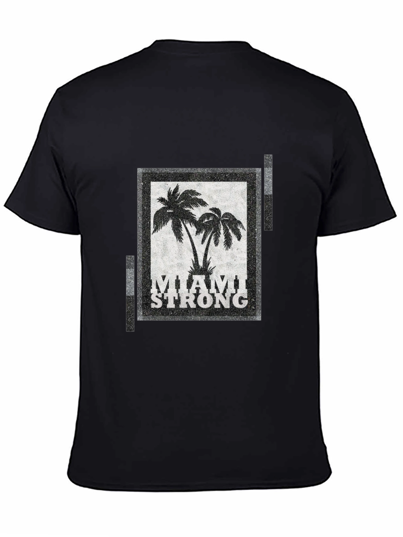 Miami Strong Graphic T-Shirt Palm Tree Design Crew Neck