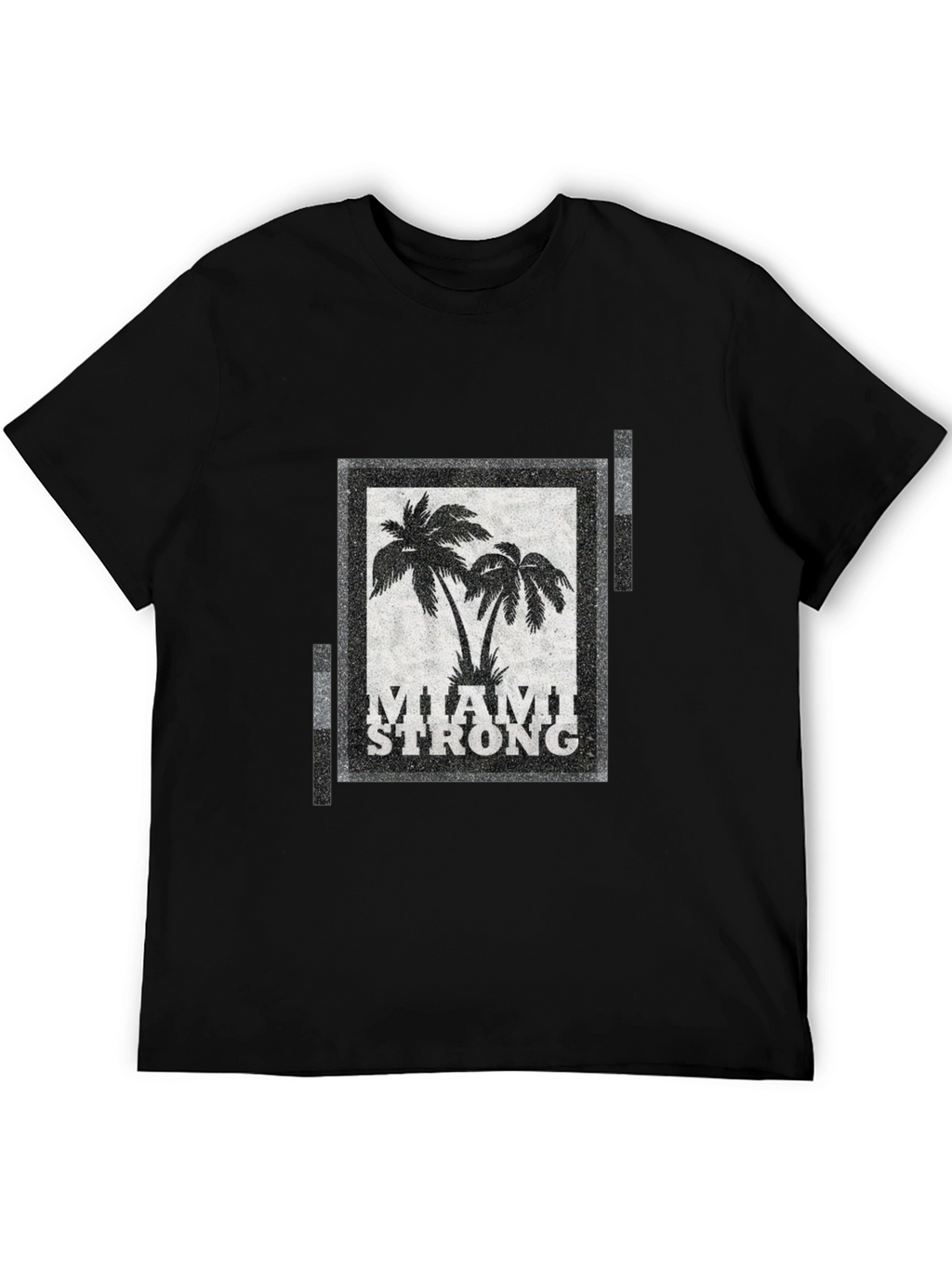 Miami Strong Graphic T-Shirt Palm Tree Design Crew Neck
