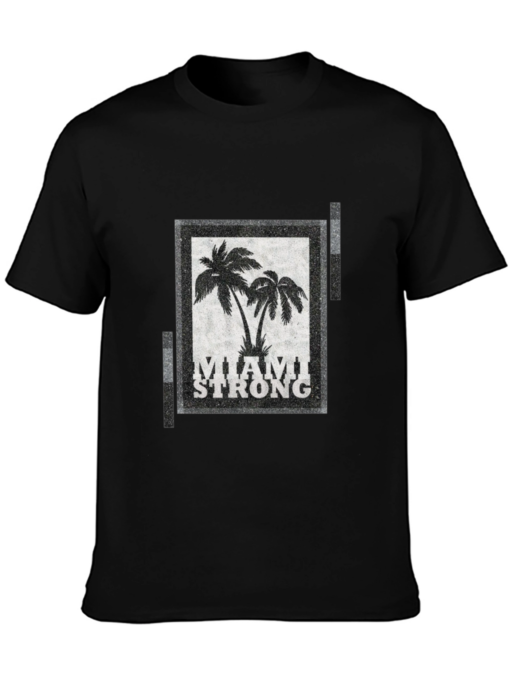 Miami Strong Graphic T-Shirt Palm Tree Design Crew Neck