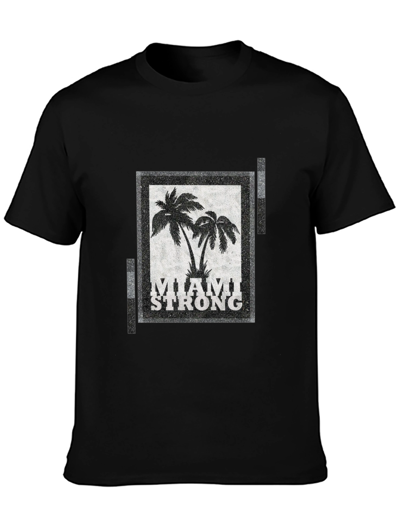 Miami Strong Graphic T-Shirt Palm Tree Design Crew Neck