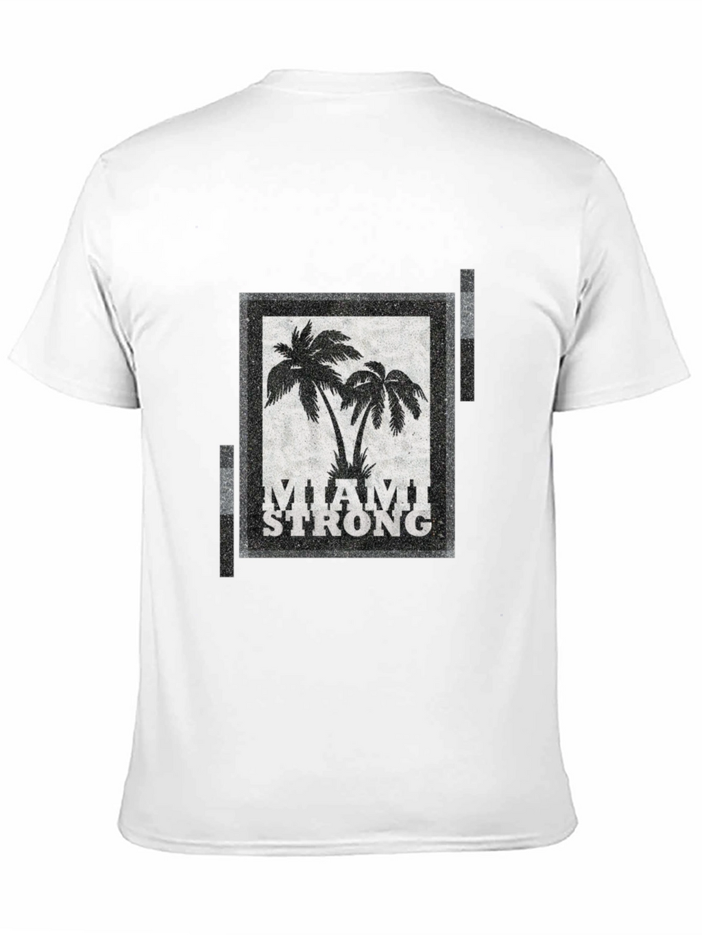Miami Strong Graphic T-Shirt Palm Tree Design Crew Neck