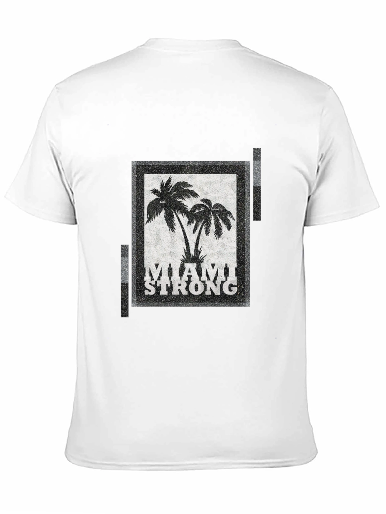 Miami Strong Graphic T-Shirt Palm Tree Design Crew Neck