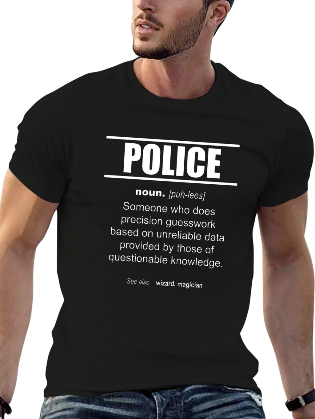 Funny Police Definition T-Shirt - Wizard Magician