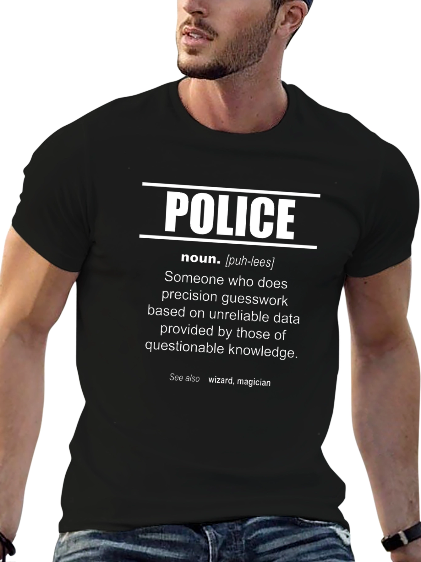 Funny Police Definition T-Shirt - Wizard Magician