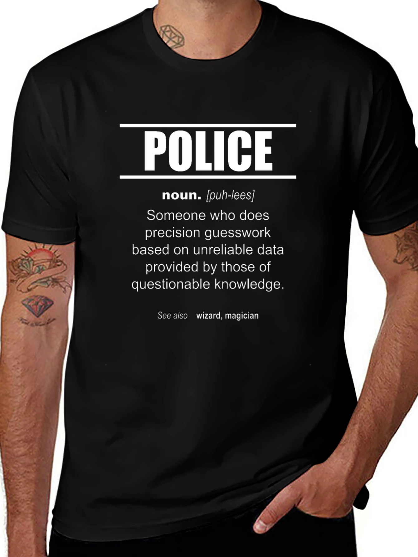 Funny Police Definition T-Shirt - Wizard Magician