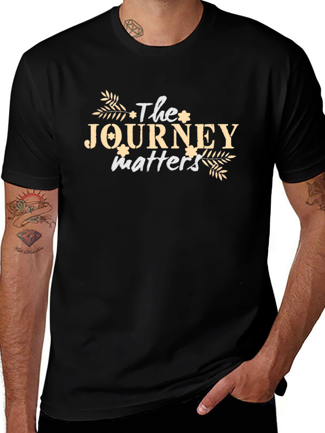 The Journey Matters Black Graphic T-Shirt