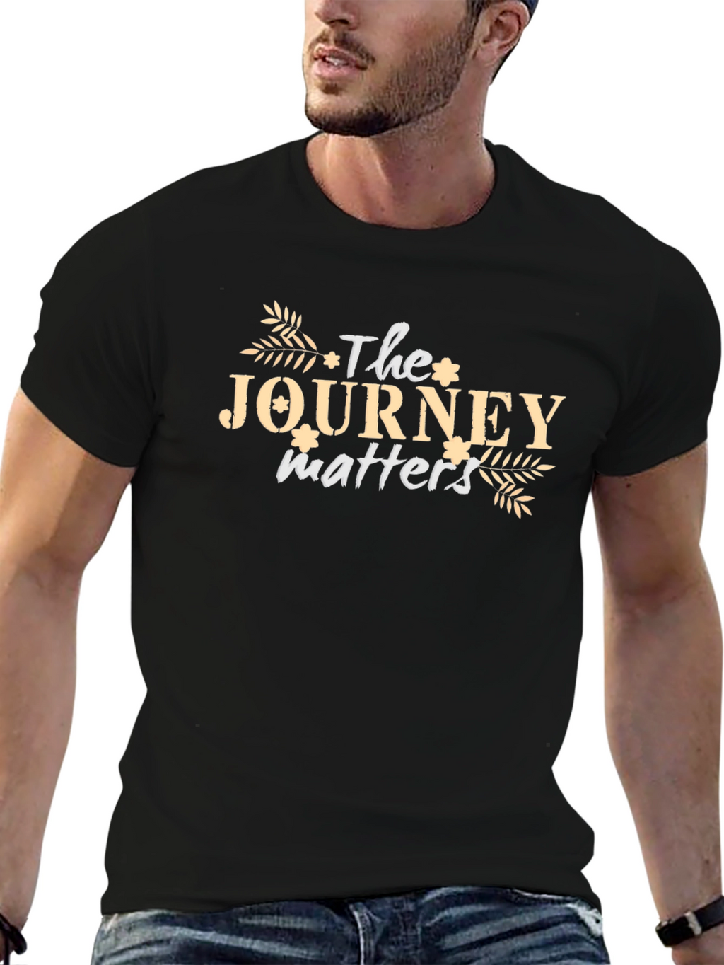 The Journey Matters Black Graphic T-Shirt
