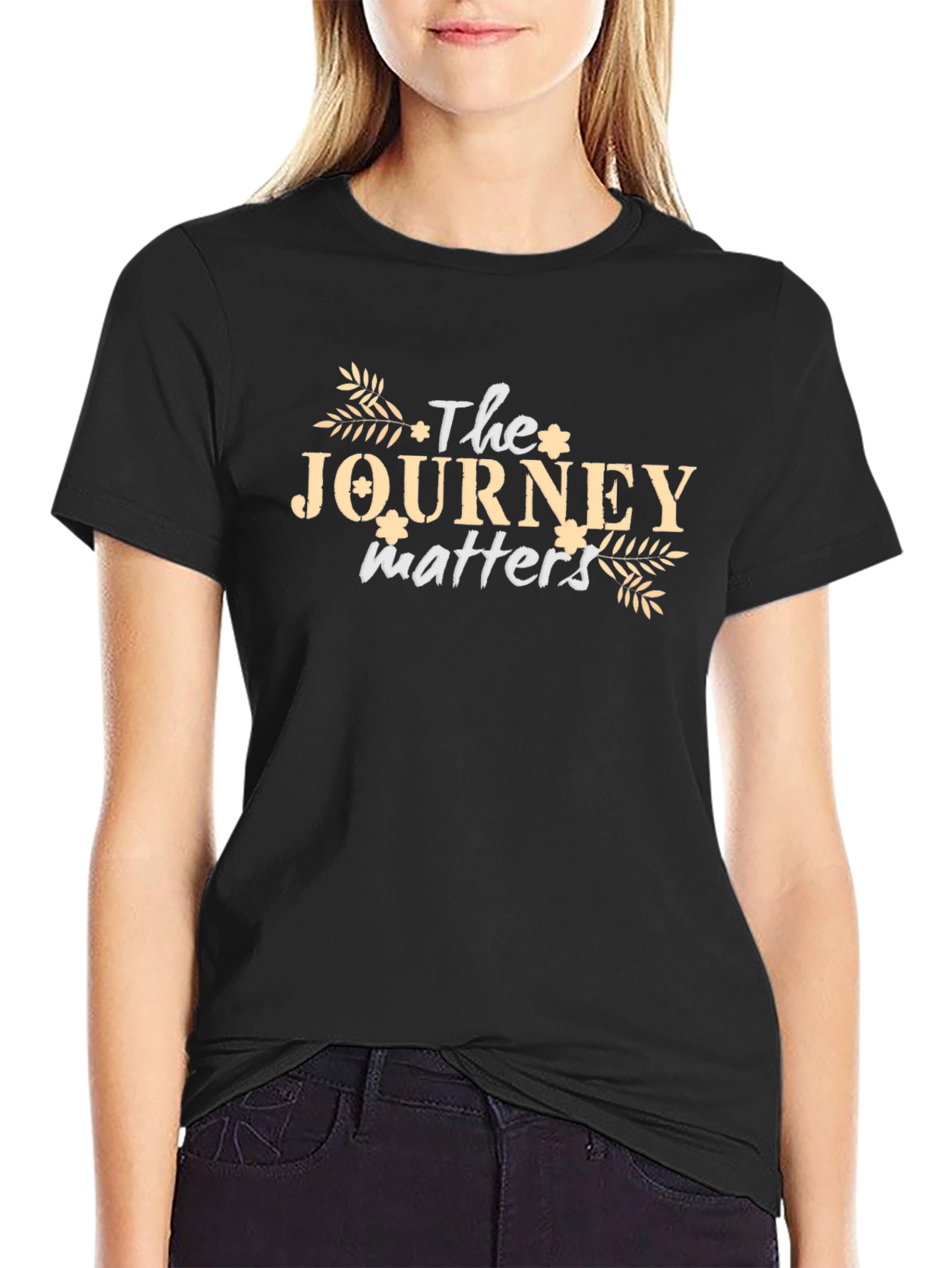 The Journey Matters Black Graphic T-Shirt