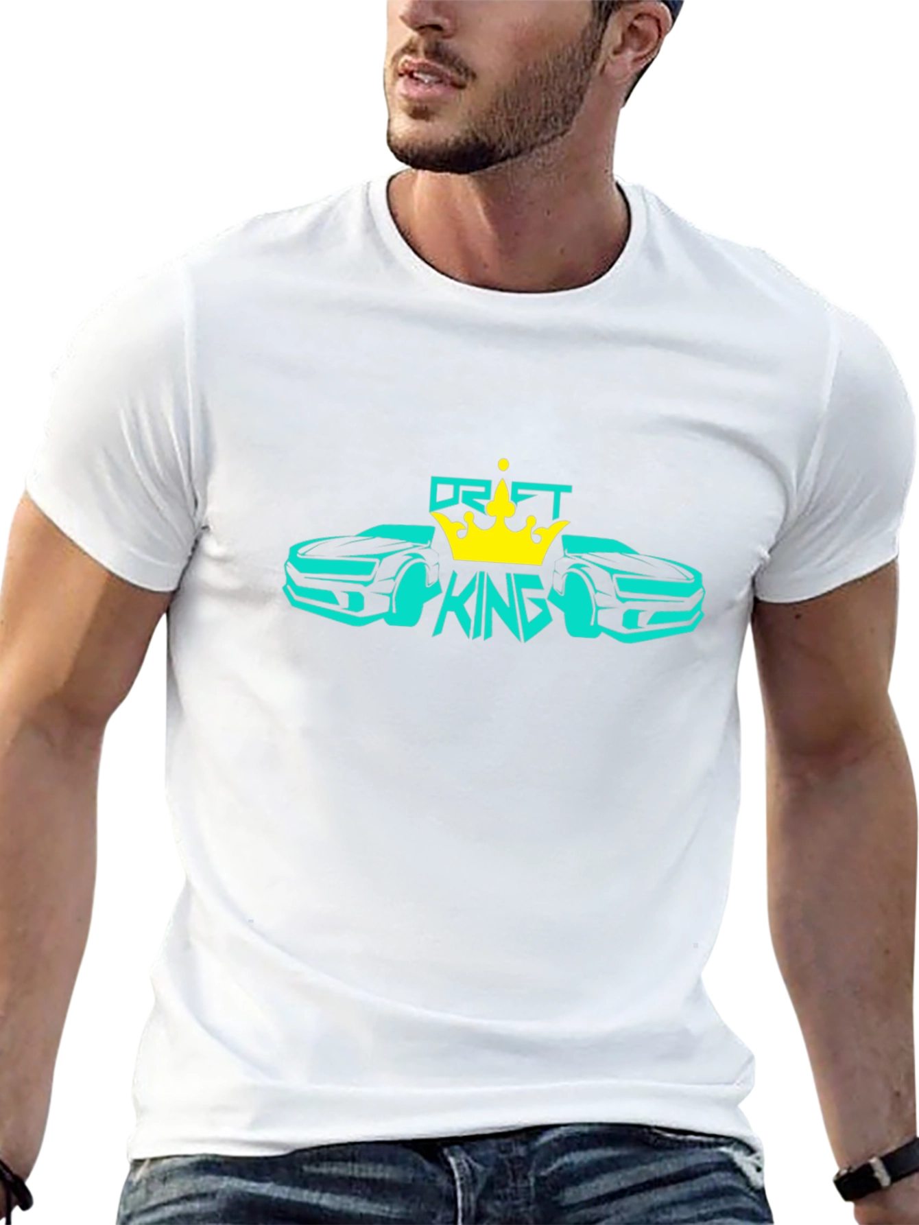 Drift King Black T-Shirt Car Design