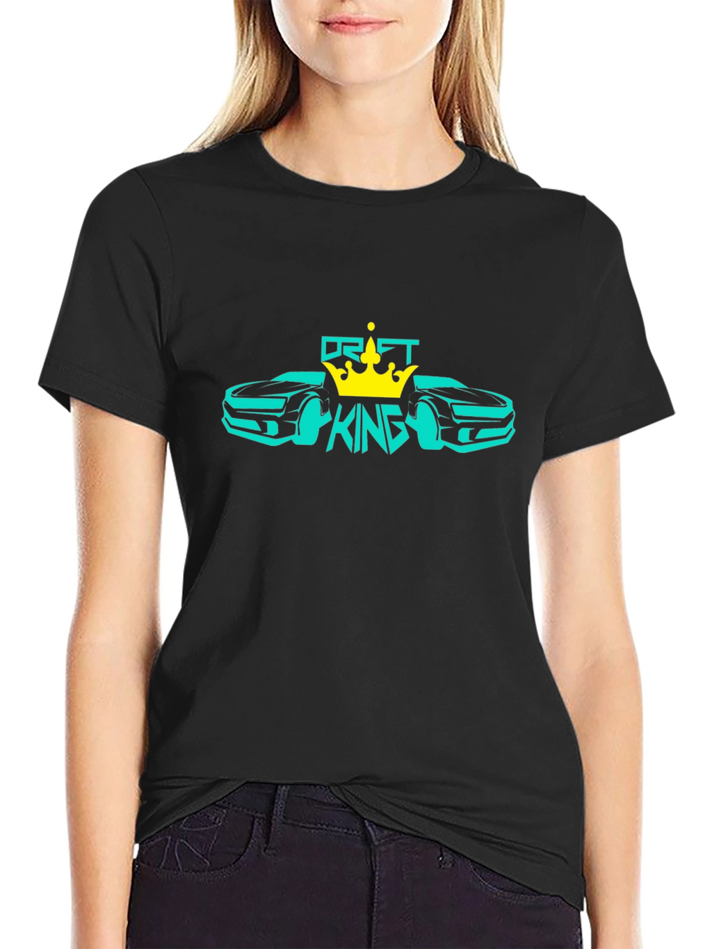 Drift King Black T-Shirt Car Design