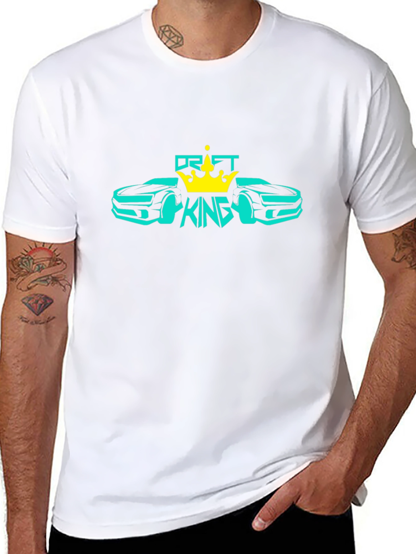 Drift King Black T-Shirt Car Design