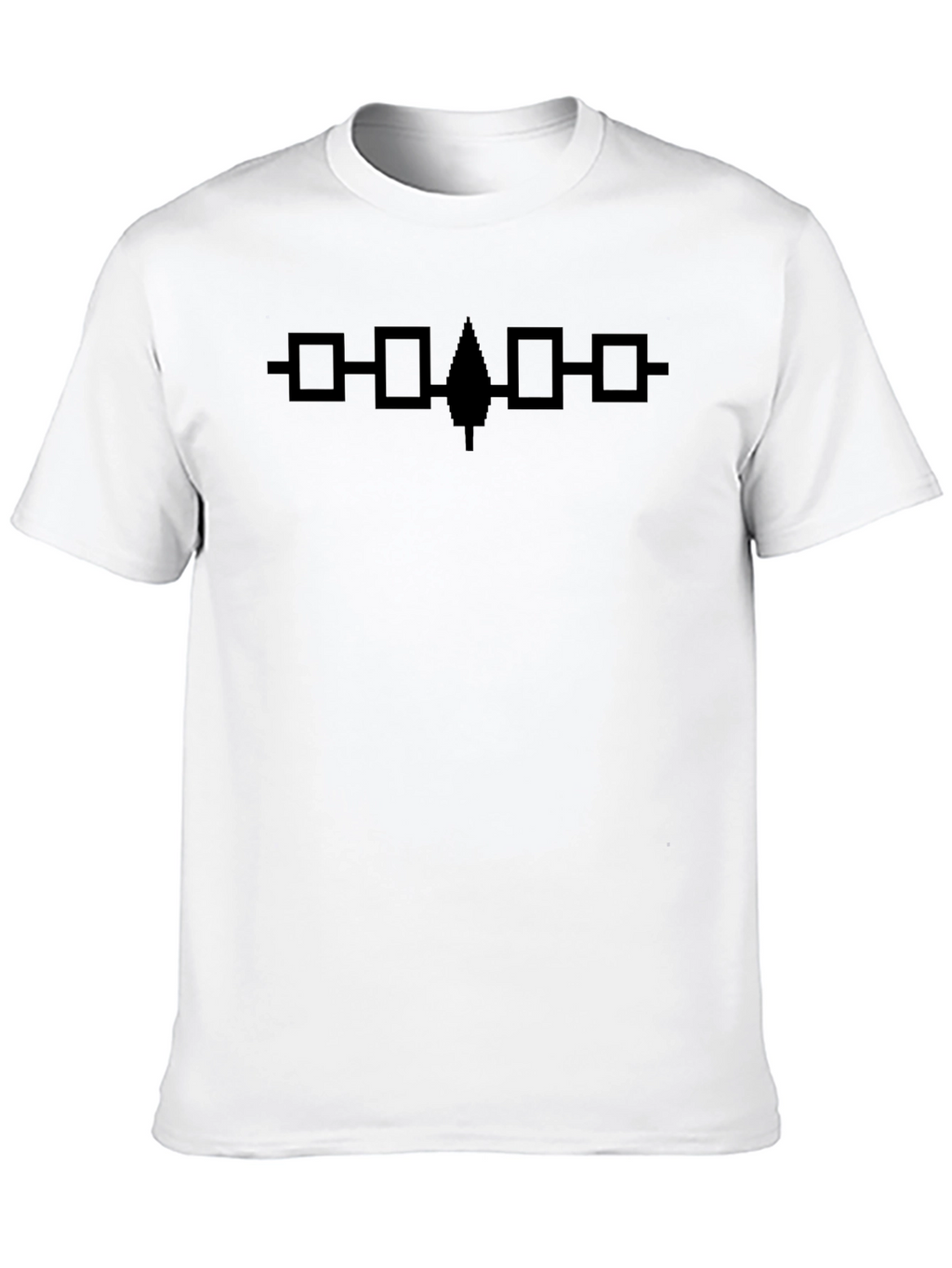 Native American Arrowhead & Squares Black T-Shirt