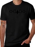 Native American Arrowhead & Squares Black T-Shirt