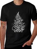 Fern Hexagon Graphic Black T-Shirt