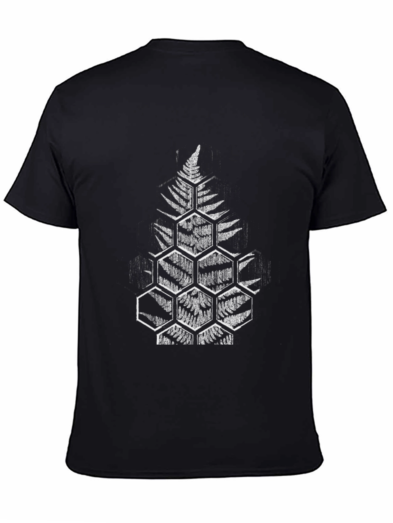 Fern Hexagon Graphic Black T-Shirt