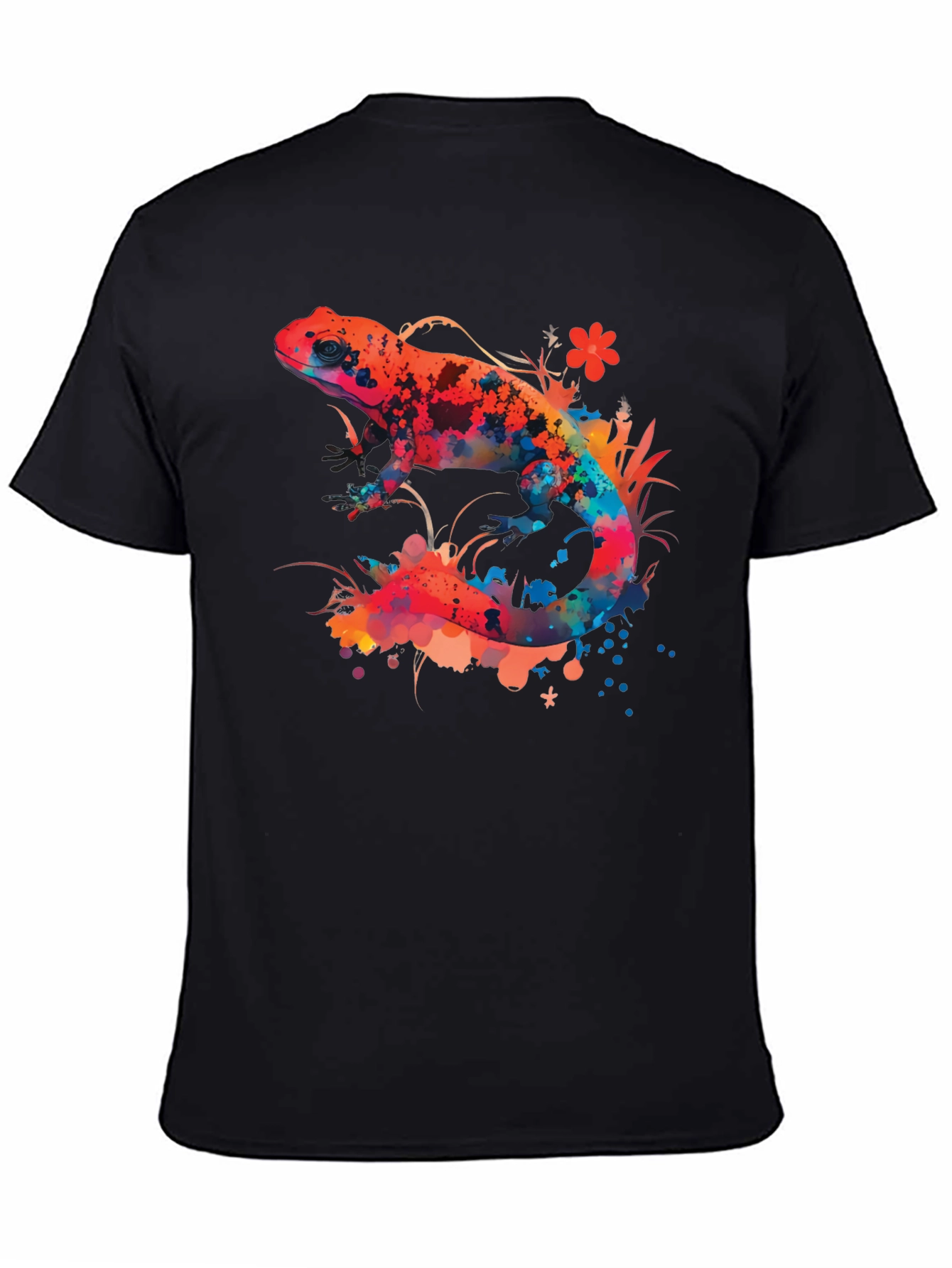 Vibrant Watercolor Salamander Graphic Tee