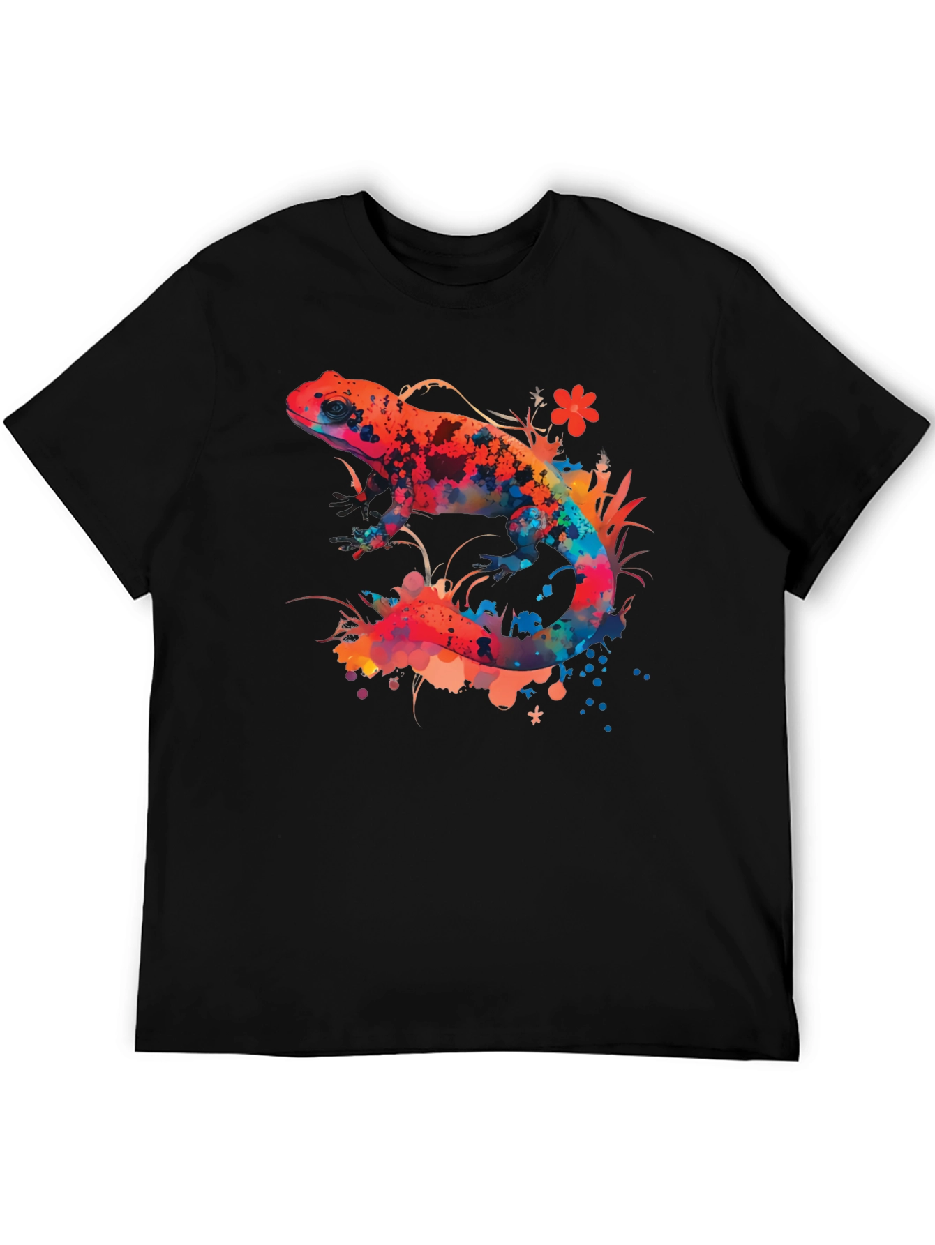 Vibrant Watercolor Salamander Graphic Tee