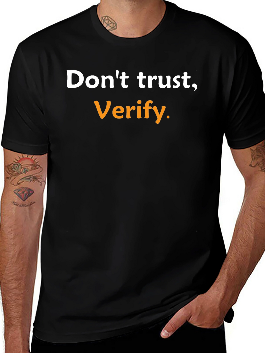 Dont Trust Verify. Black Graphic Tee