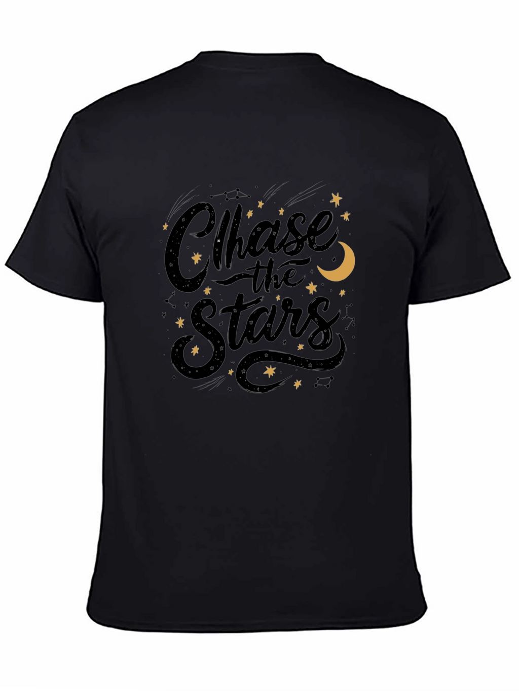 Chase the Stars Graphic Black T-Shirt