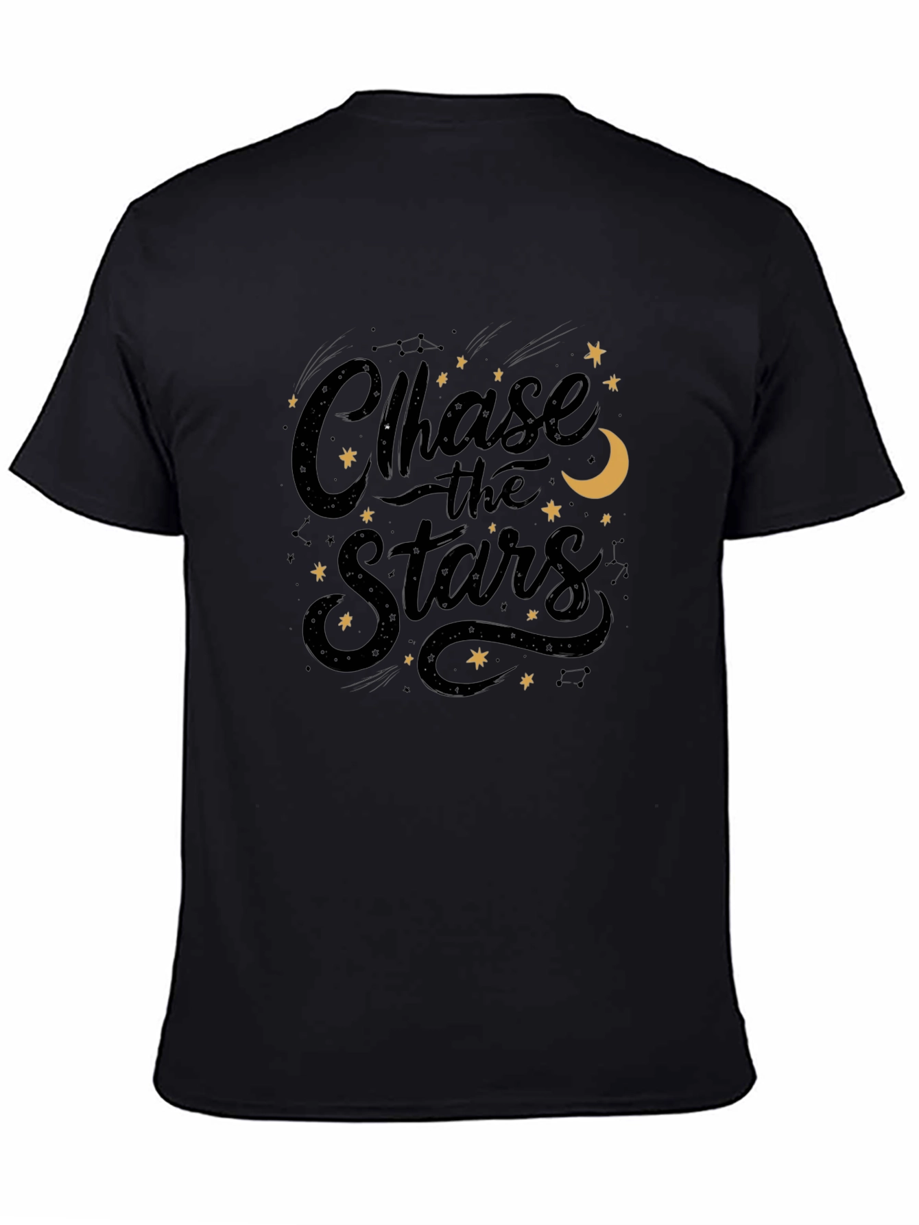 Chase the Stars Graphic Black T-Shirt