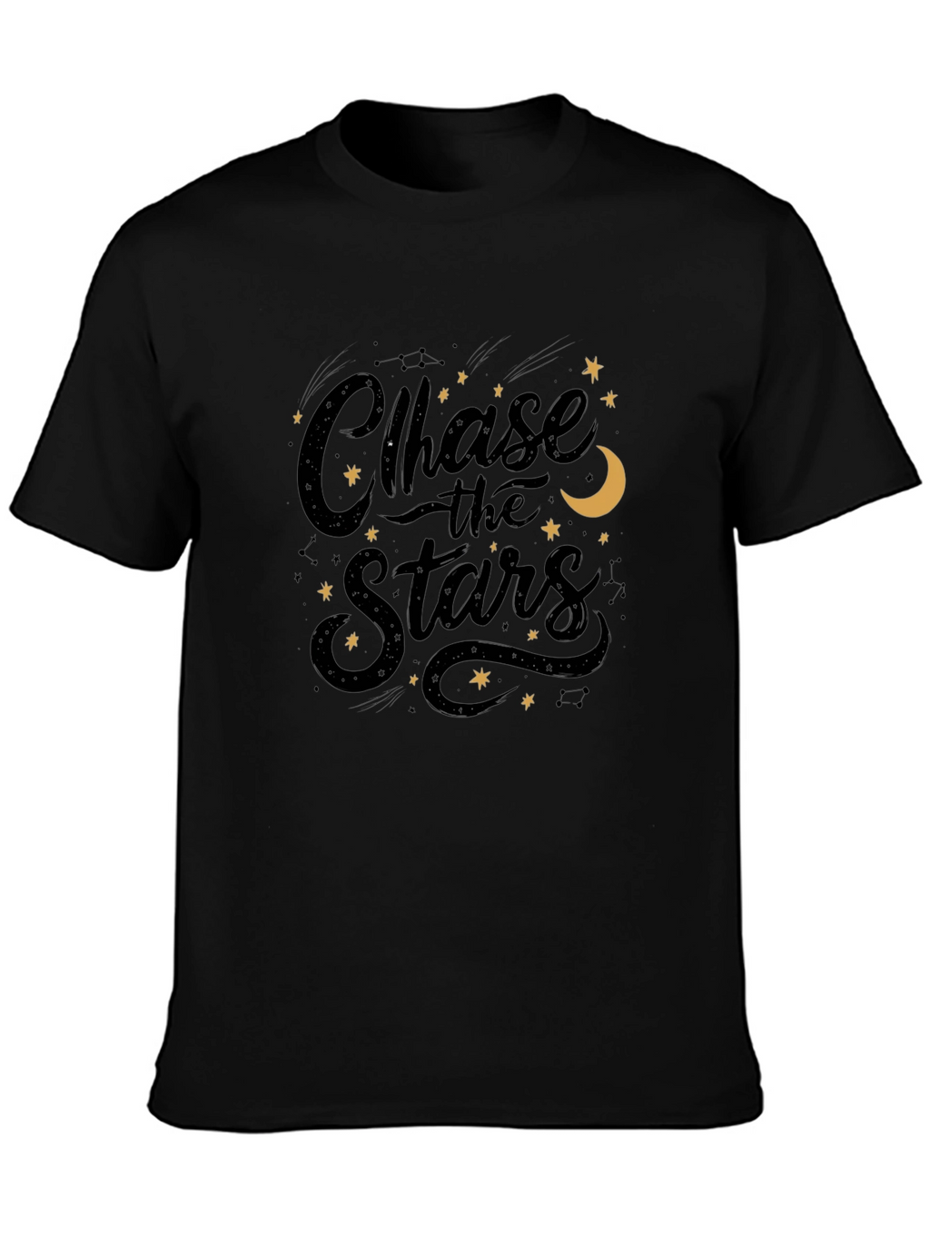 Chase the Stars Graphic Black T-Shirt