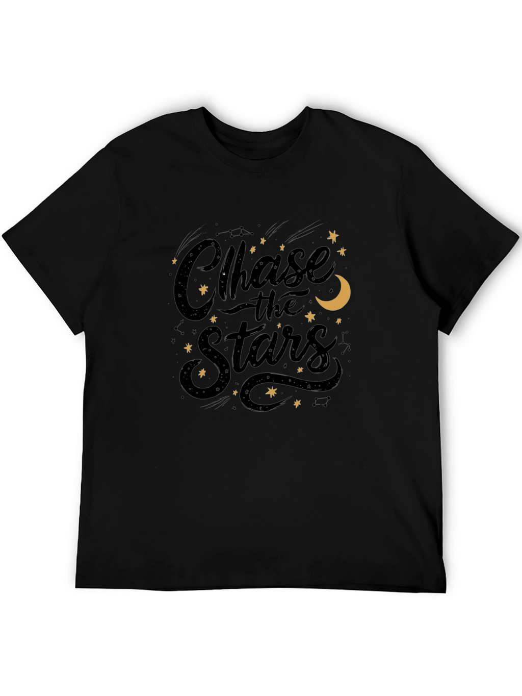 Chase the Stars Graphic Black T-Shirt
