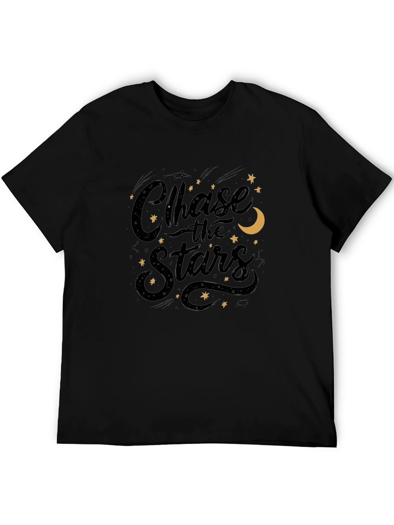 Chase the Stars Graphic Black T-Shirt