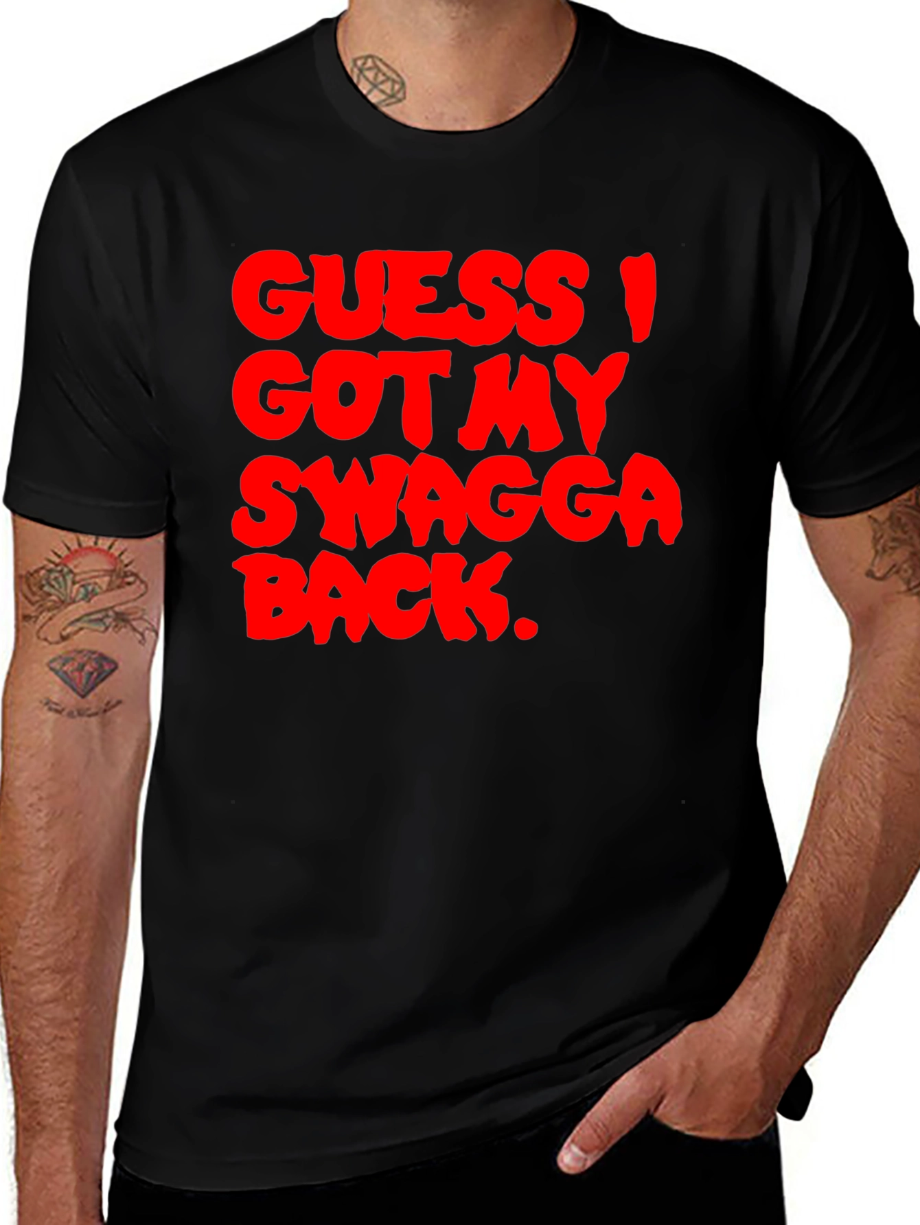 Guess I Got My Swagga Back Black T-Shirt