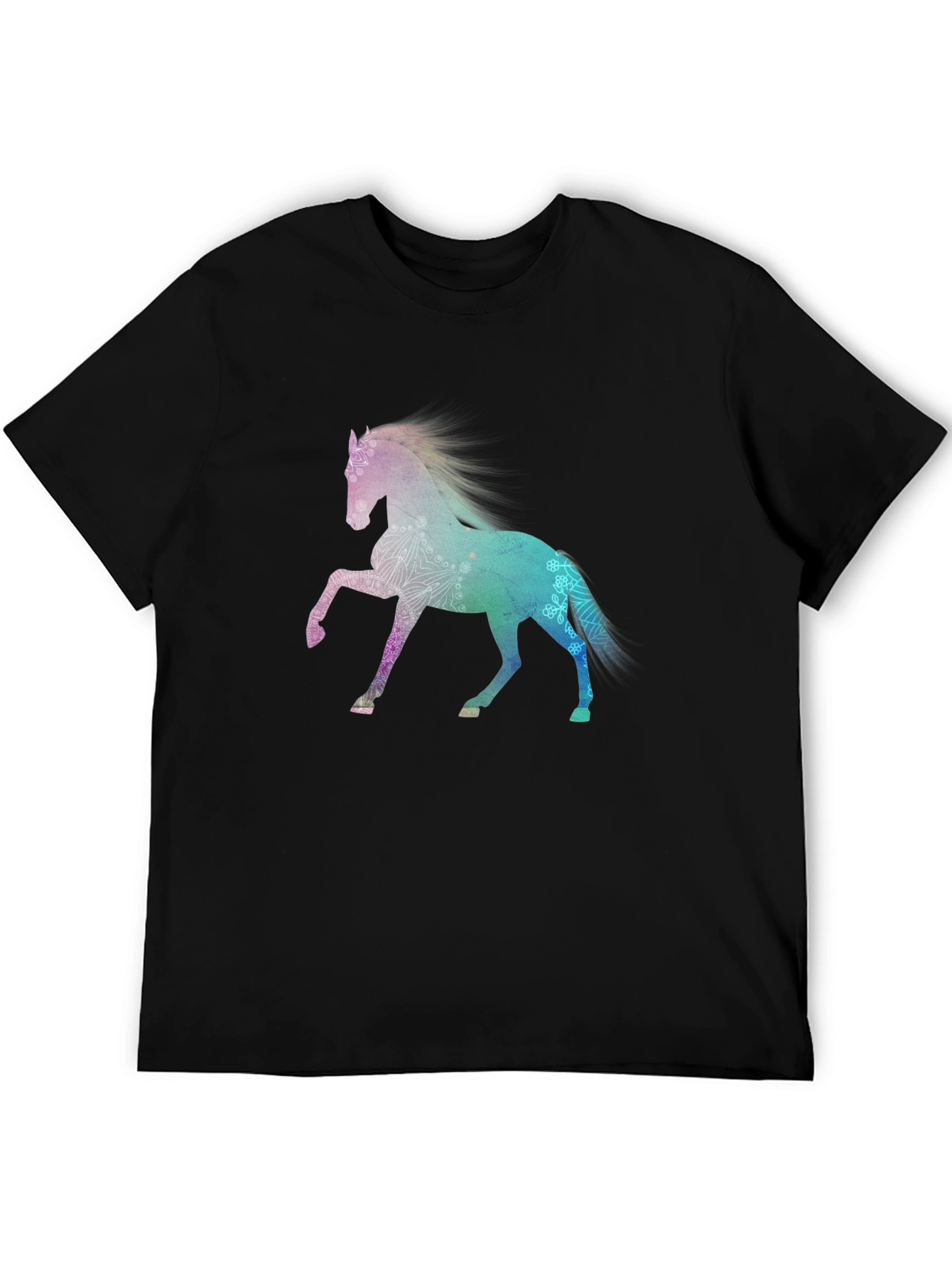 Majestic Horse Graphic Tee - Stylish Mens Black T-Shirt