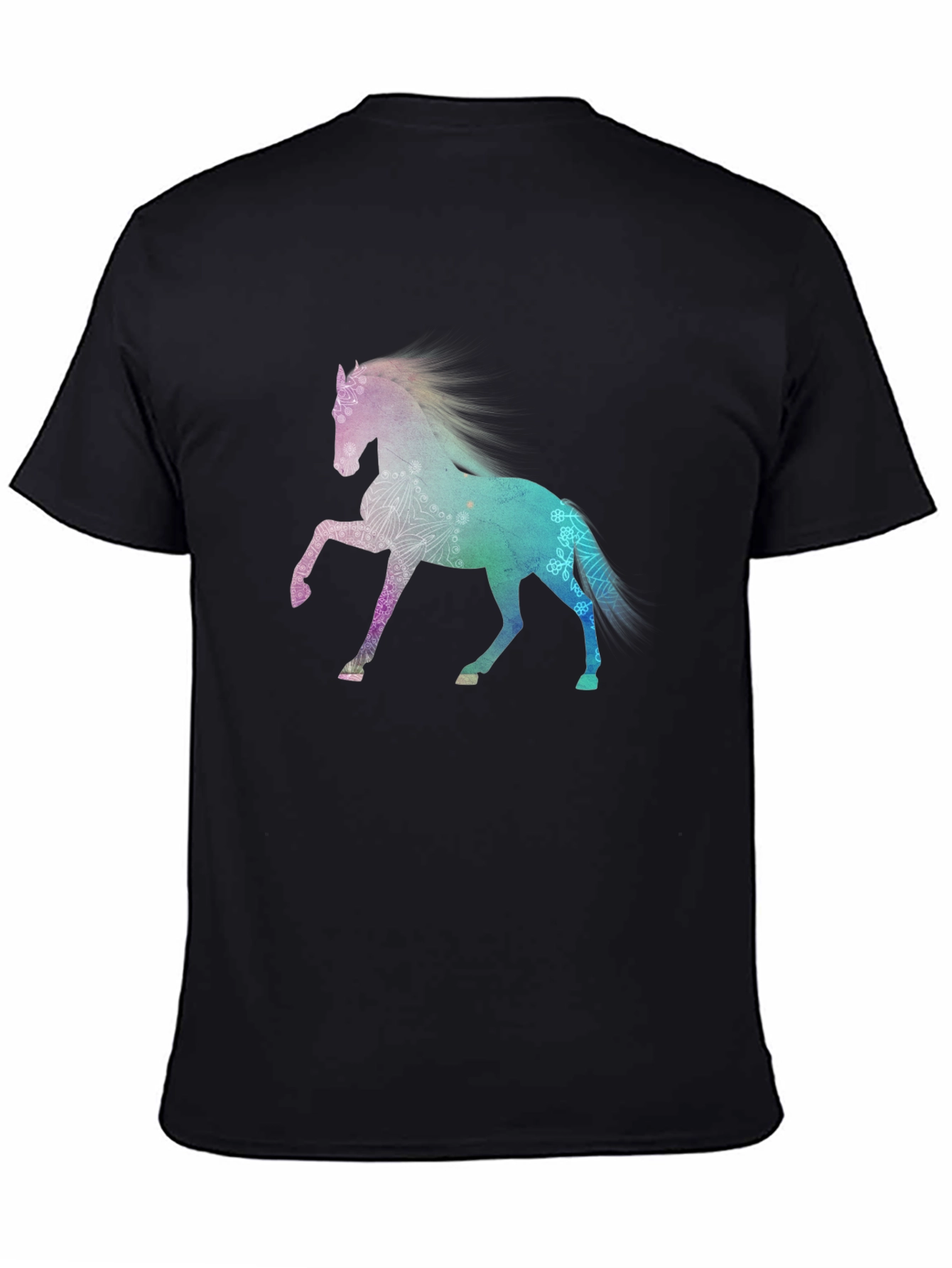 Majestic Horse Graphic Tee - Stylish Mens Black T-Shirt