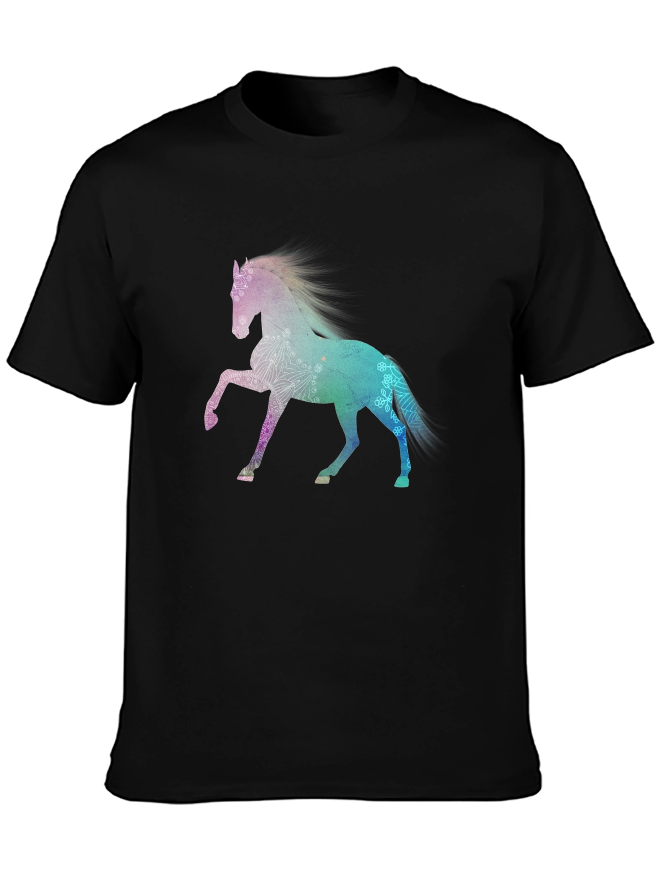 Majestic Horse Graphic Tee - Stylish Mens Black T-Shirt