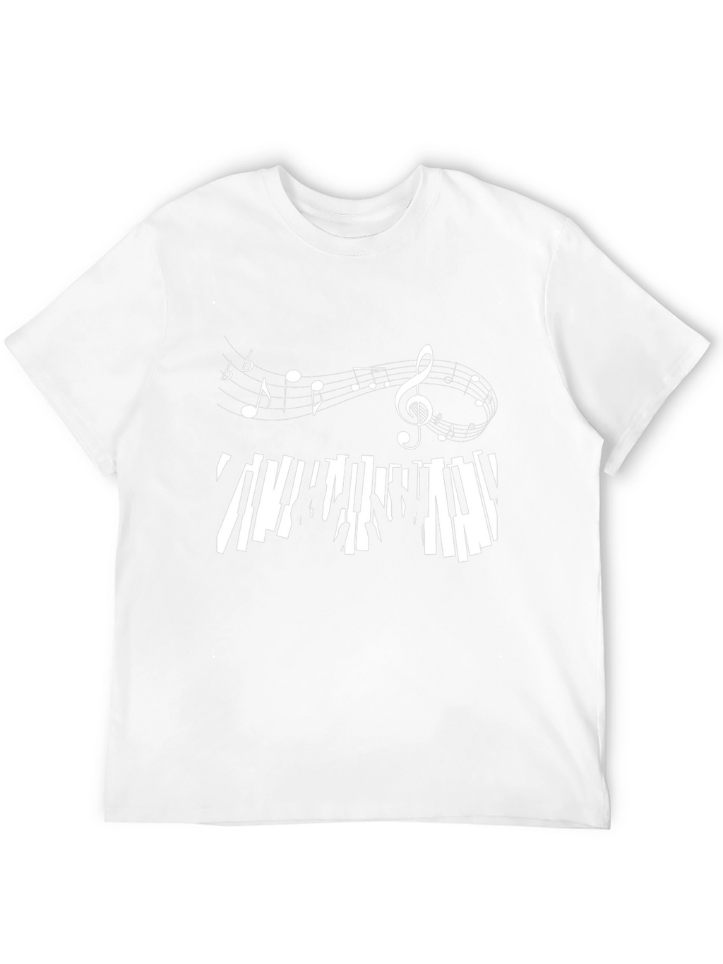 Musical Notes & Piano Keys Black T-Shirt