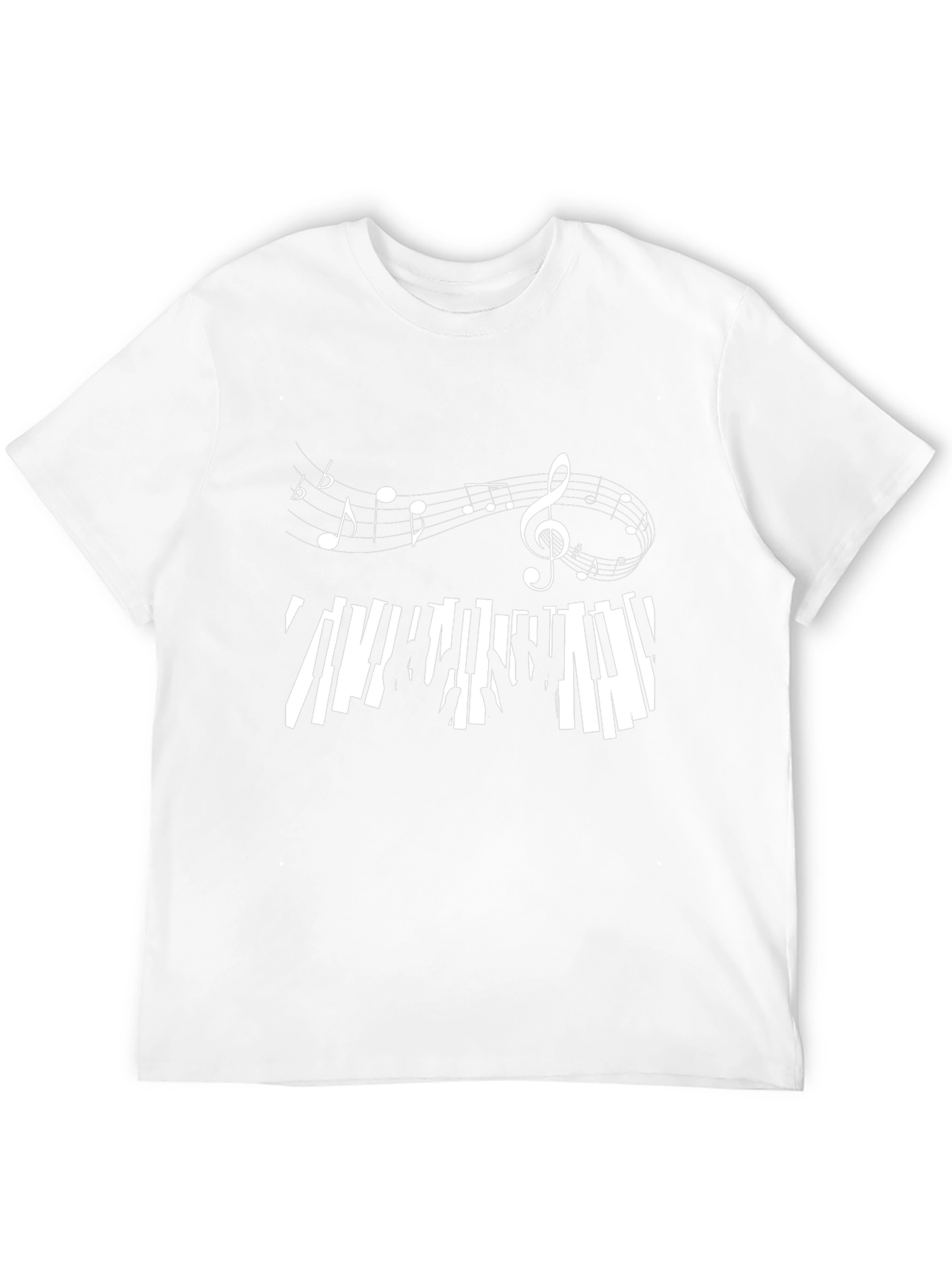 Musical Notes & Piano Keys Black T-Shirt