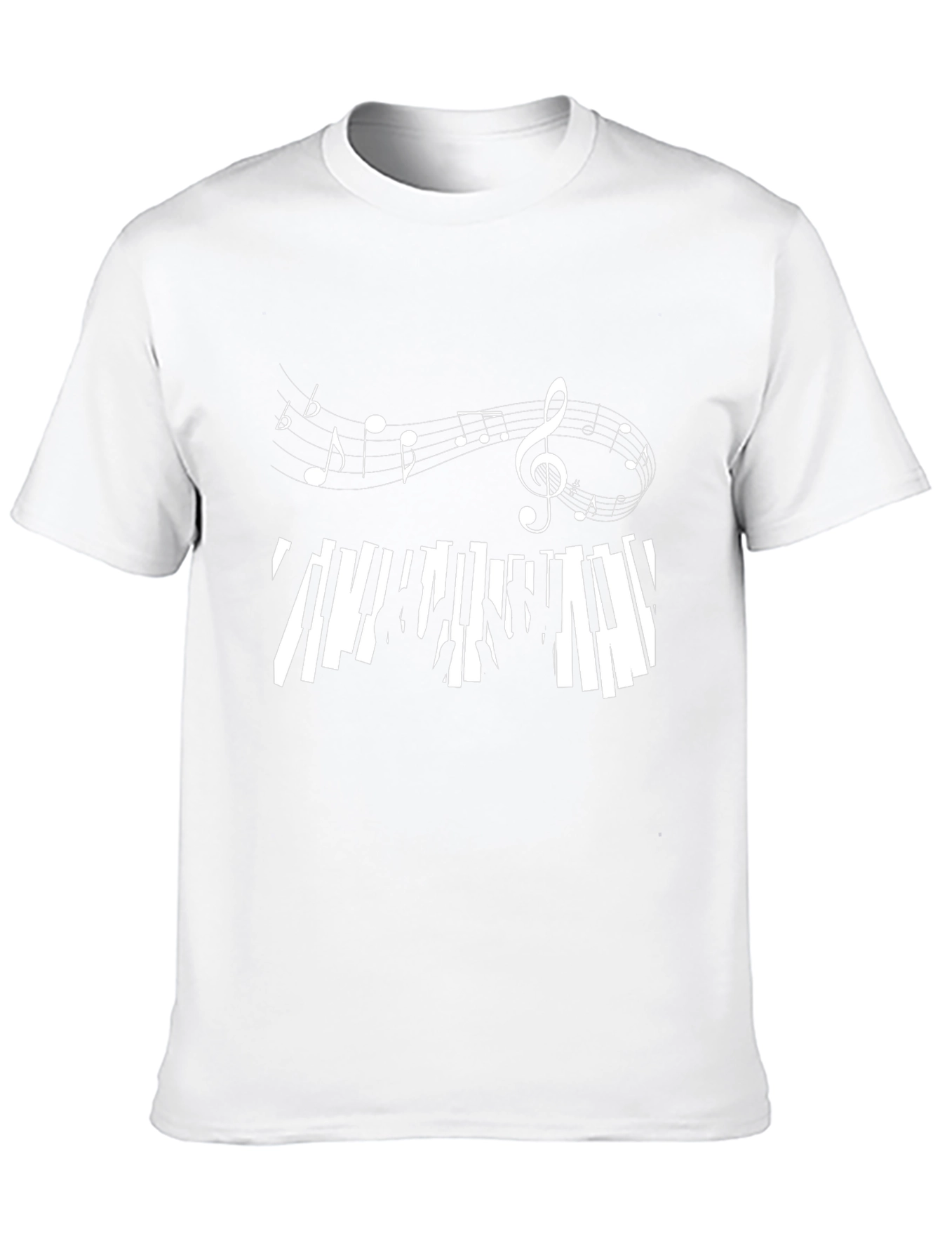 Musical Notes & Piano Keys Black T-Shirt