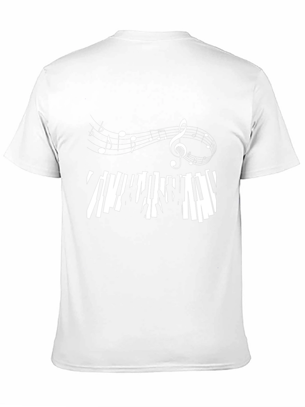 Musical Notes & Piano Keys Black T-Shirt