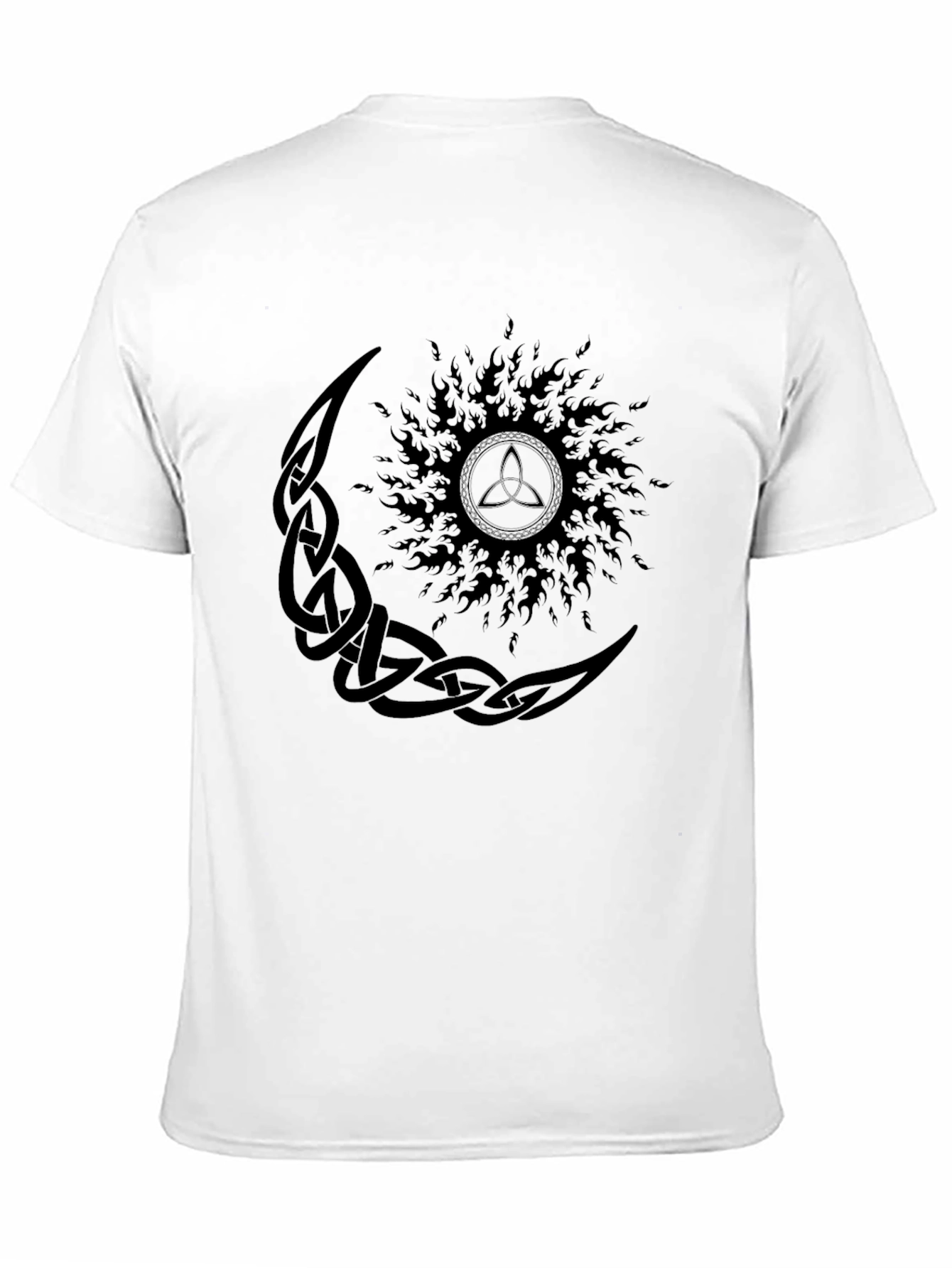 Celtic Moon and Sun Graphic Black T-Shirt