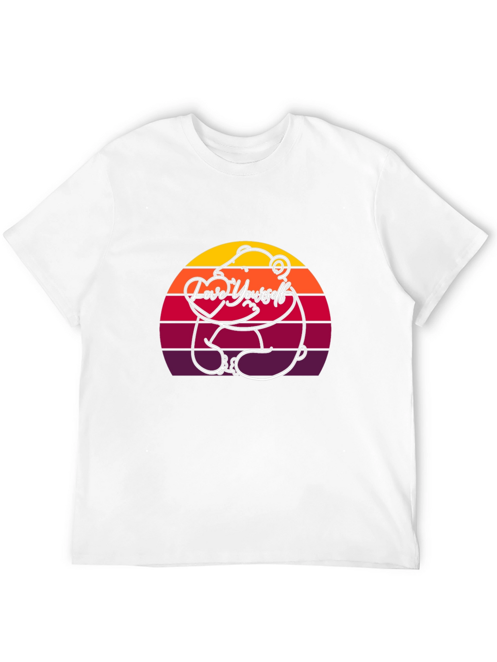 Love Yourself Bear Sunset T-Shirt - Black