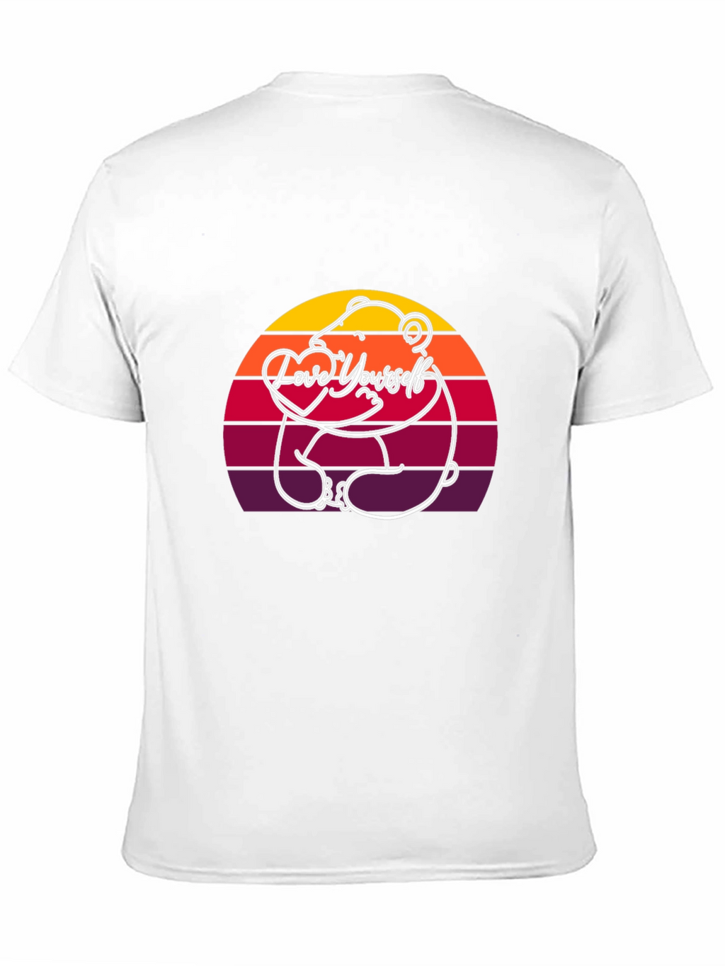 Love Yourself Bear Sunset T-Shirt - Black