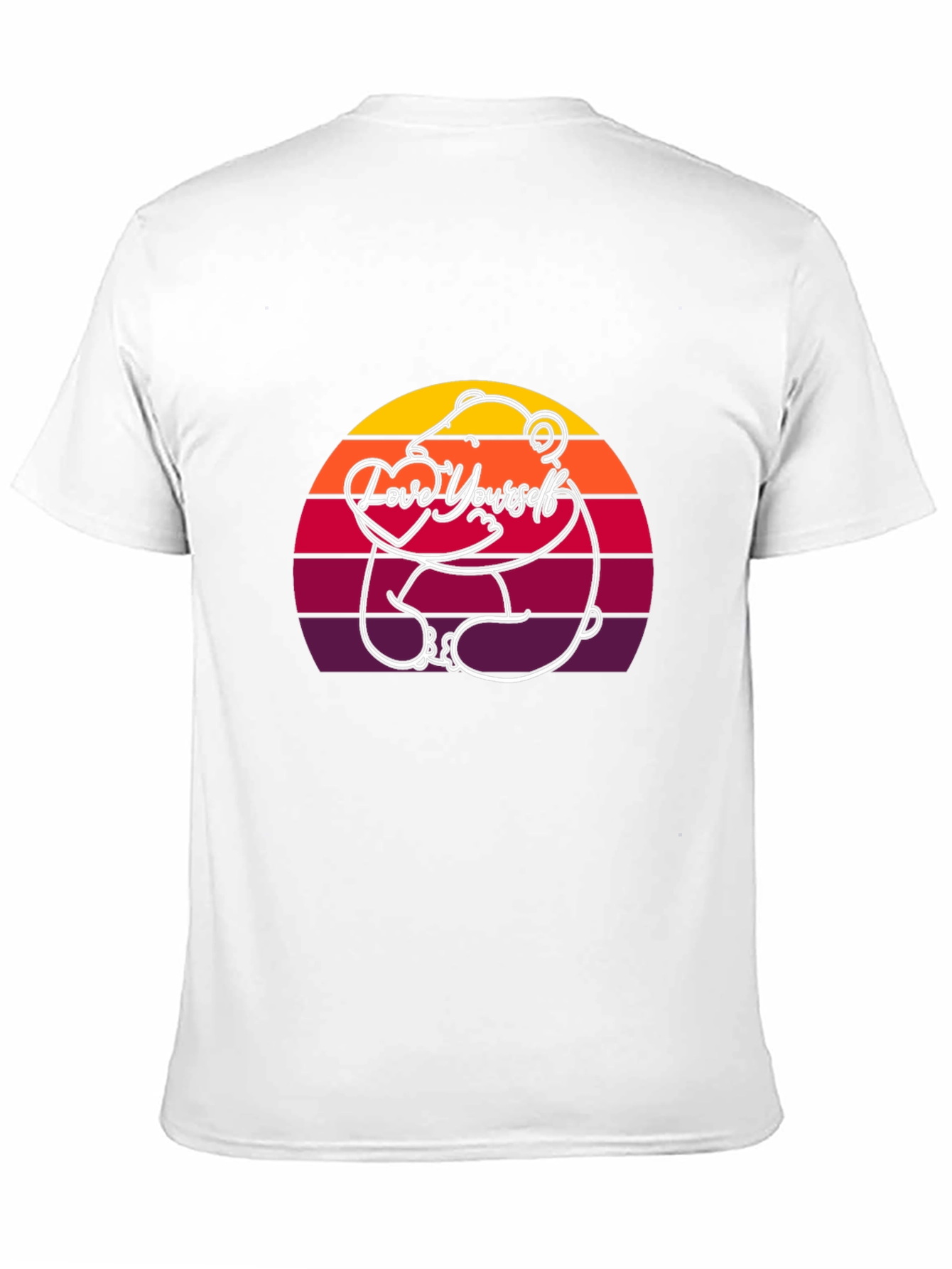 Love Yourself Bear Sunset T-Shirt - Black