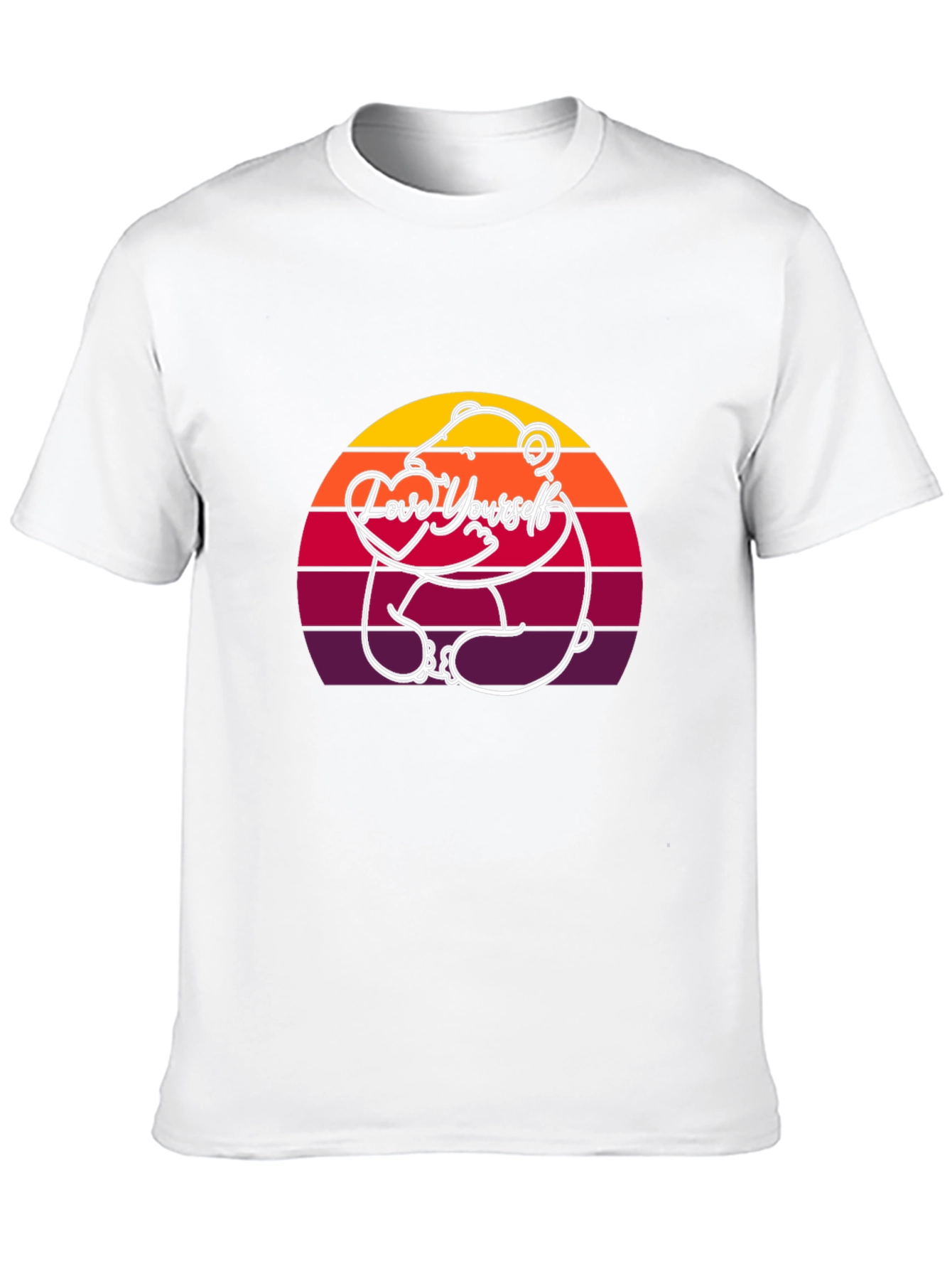 Love Yourself Bear Sunset T-Shirt - Black