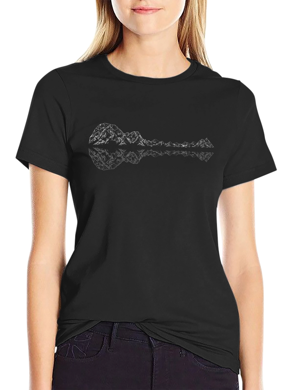 Geometric Mountain Ukulele Graphic Tee