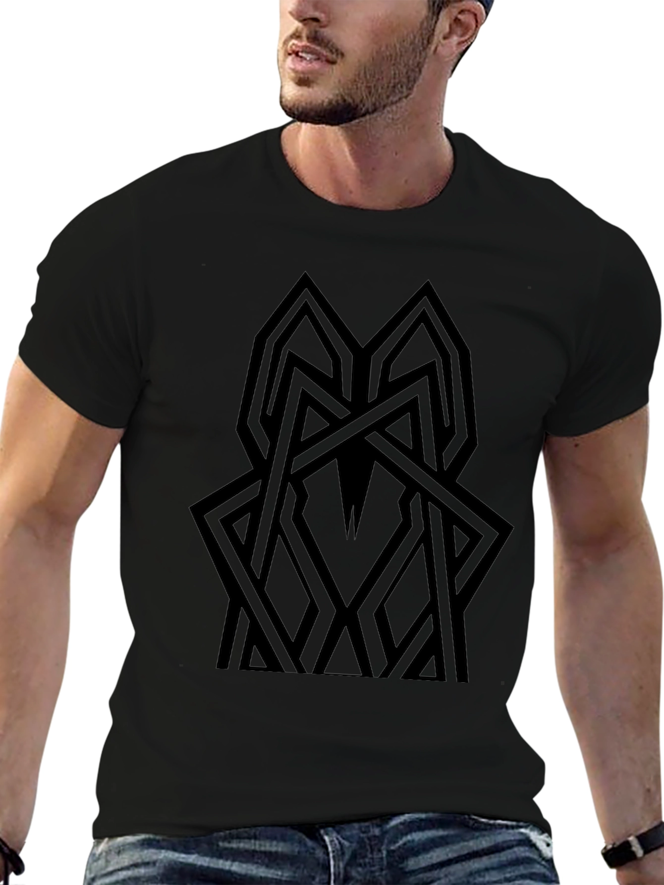 Abstract Geometric Black T-Shirt