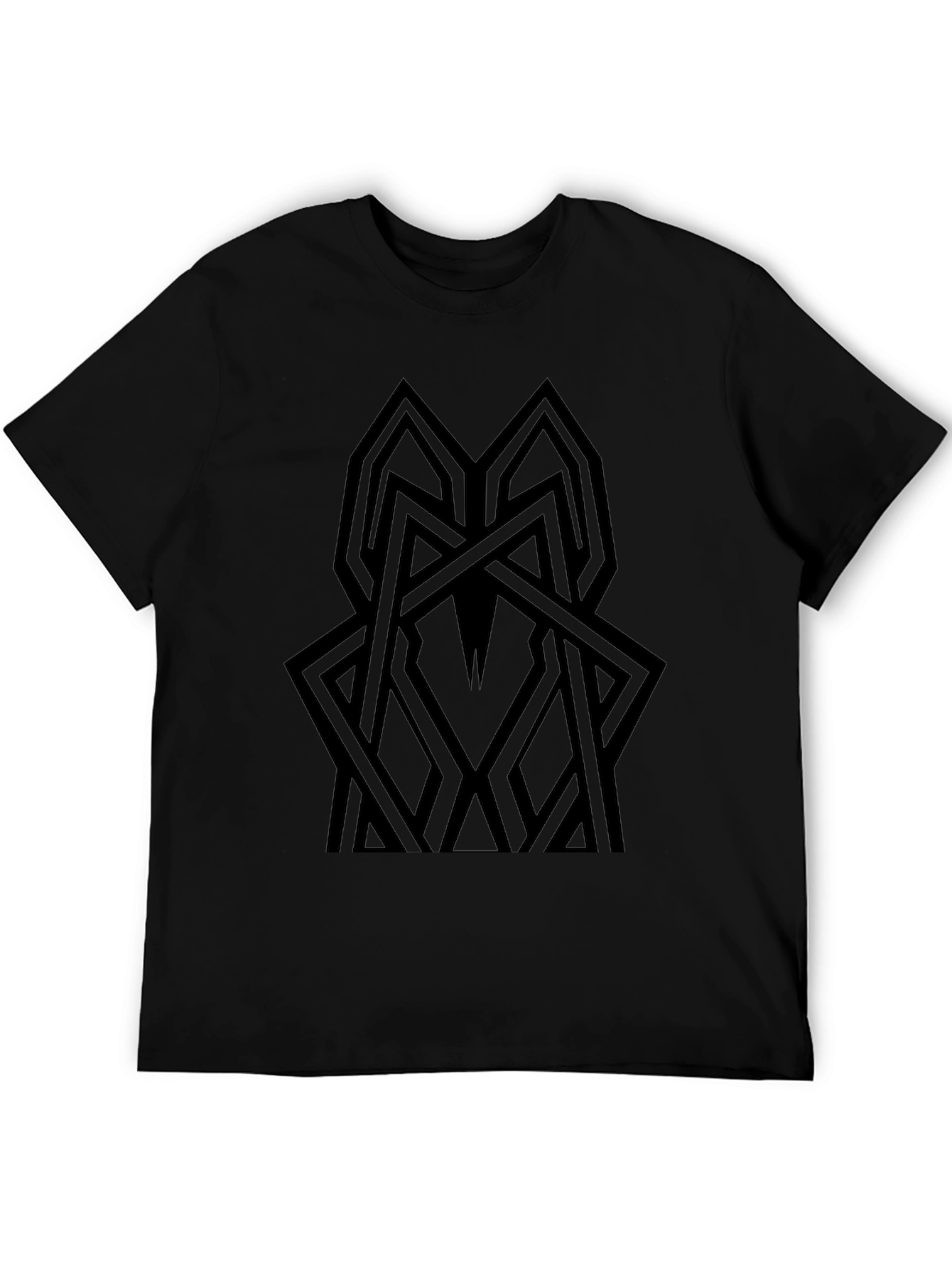 Abstract Geometric Black T-Shirt