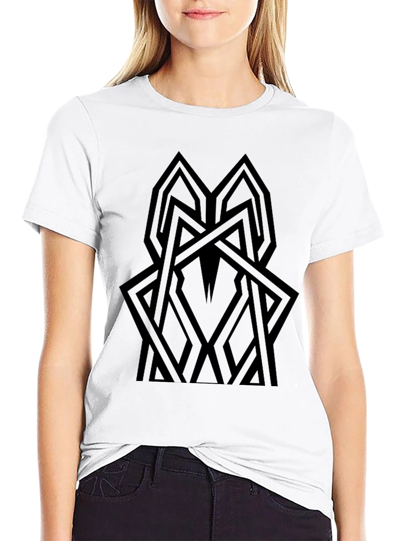Abstract Geometric Black T-Shirt